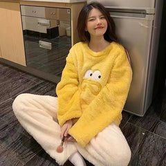 Winter Cute Fleece-lined Thermal Flannel New Sweet Home Wear Suit